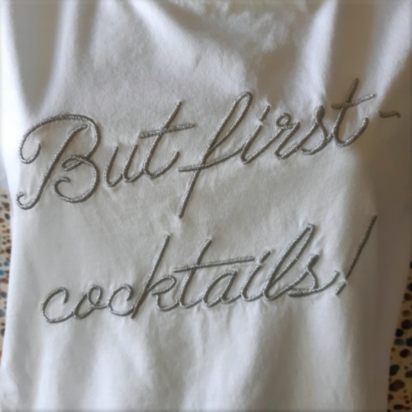 BANANA REPUBLIC But First~Cocktails! Tee - Picture 2 of 5